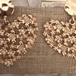 Stylish Gold Heart Earrings